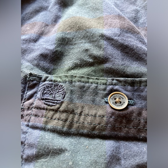 Timberland Flannel Button Down Long Sleeve Men’s Small/Medium Blue - Picture 7 of 7